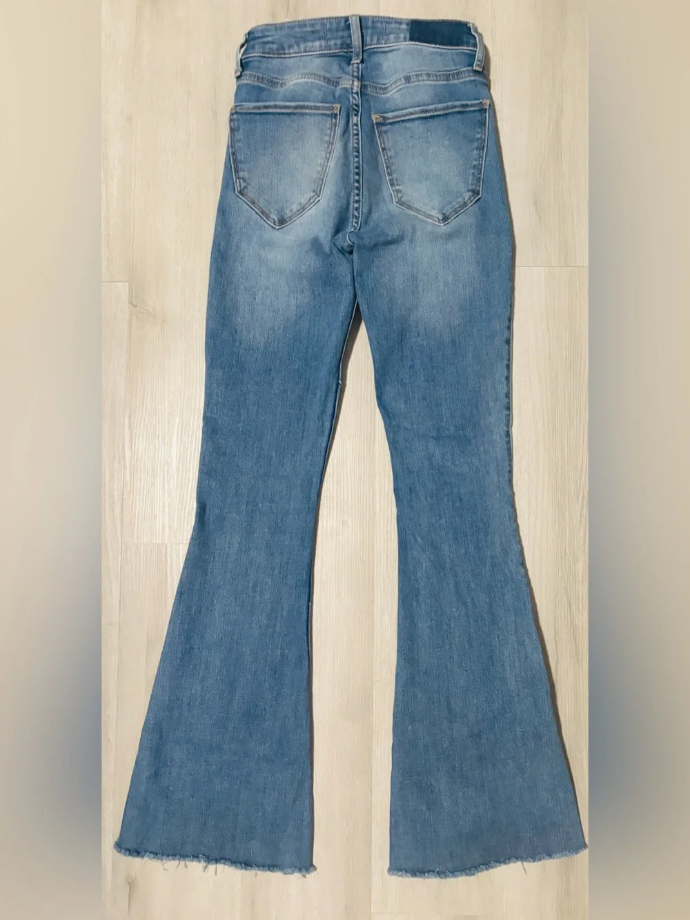 Hollister Vintage Blue Wash High-Rise stretch Flare Patchwork Jeans W23 L31
